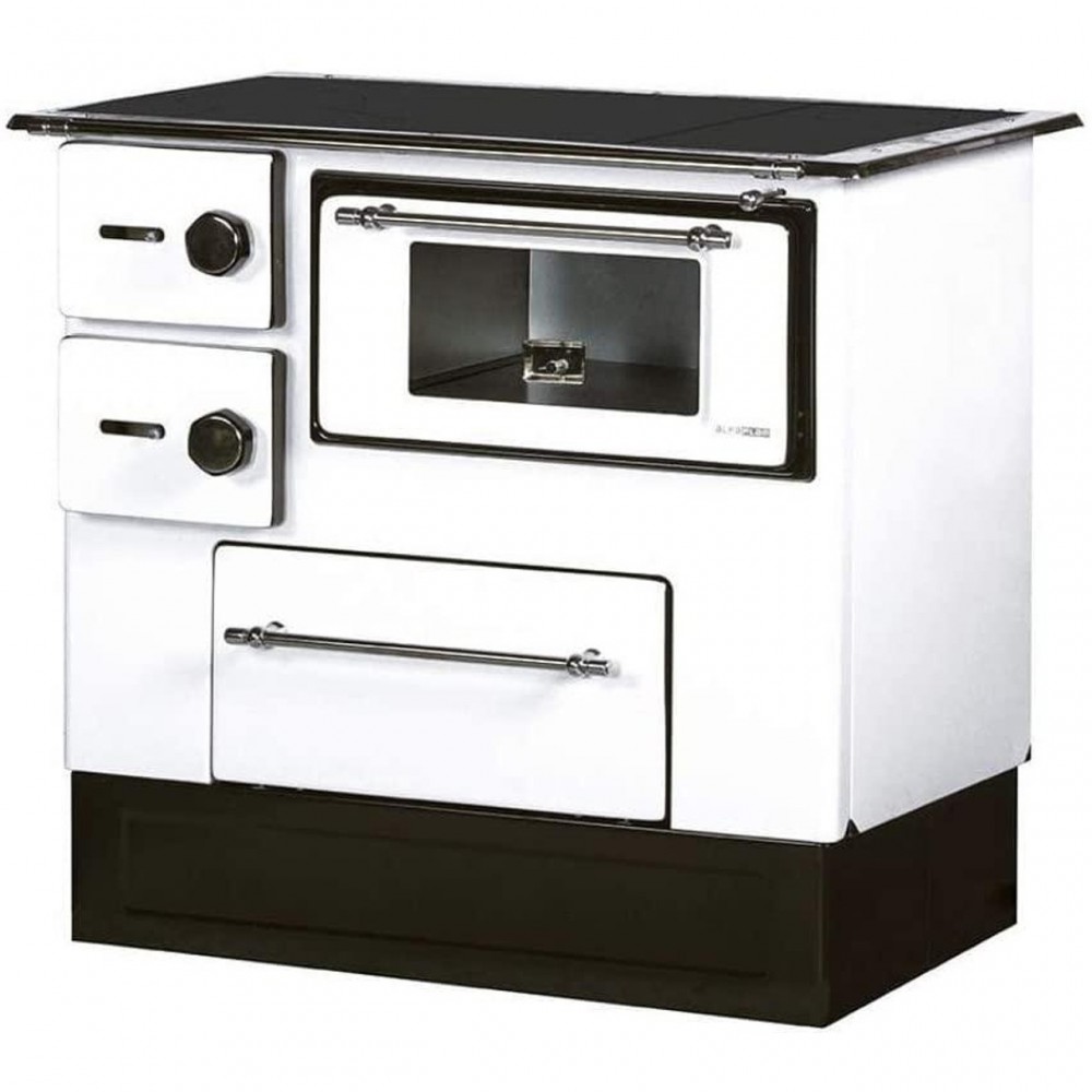 Cocina de leña Alfa Plam Regular 46 Blanca derecha, 5kW | Cocinas de leña | Leña |