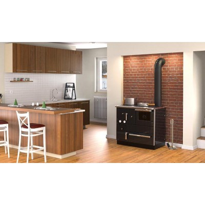 Cocina calefactora de leña Alfa Plam Alfa Term 27 Antracita, 27.56kW - Comparación de Producto