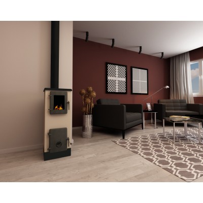 Estufa de leña Alfa Plam Vulkan S, Marfil, 4 kW - Comparación de Producto