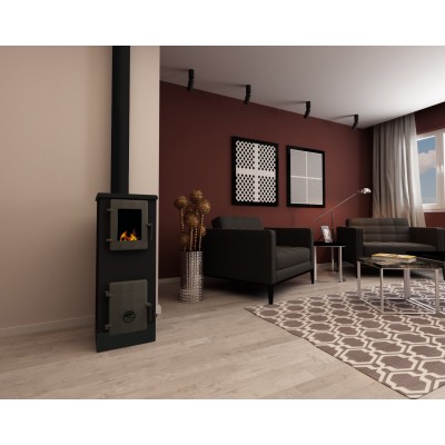Estufa de leña Alfa Plam Vulkan S, Antracita, 4 kW - Comparación de Producto