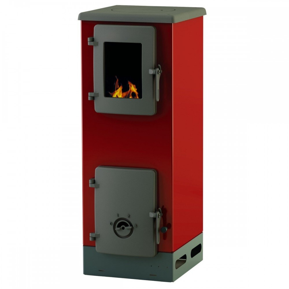 Estufa de leña Alfa Plam Vulkan S, Rojo, 4 kW | Estufas de leña con aire | Estufas de leña |