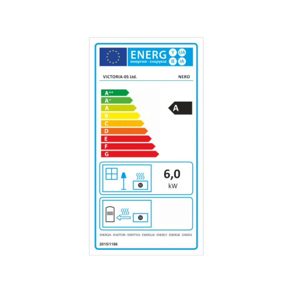 Estufa de leña Victoria Nero, Negro, 6 kW | Estufas de leña con aire | Estufas de leña |
