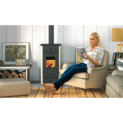 Estufa de leña Alfa Plam Elita 3, Marfil, 7 kW - Comparación de Producto