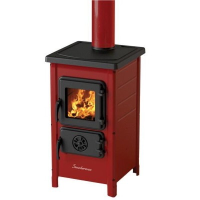 Estufa de leña MBS Happy, Rojo, 6 kW  - Comparación de Producto