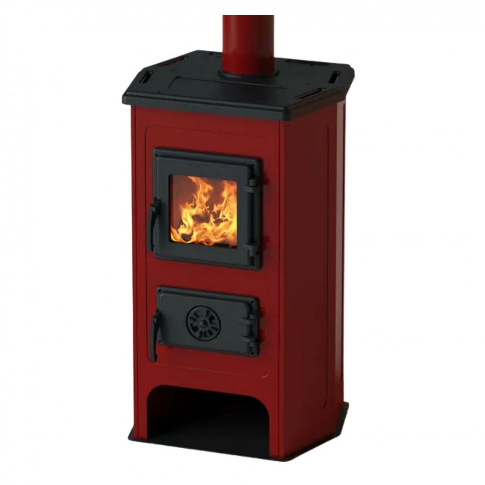 Estufa de leña MBS Hit, Rojo, 11 kW | Estufas de leña con aire | Estufas de leña |