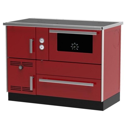 Cocina calefactora de leña Alfa Plam Alfa Term 35 Roja-Derecha, 32kW - Comparación de Producto