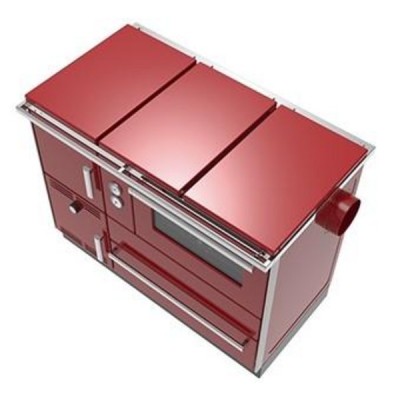 Cocina calefactora de leña Alfa Plam Alfa Term 35 Roja, 32kW - Comparación de Producto