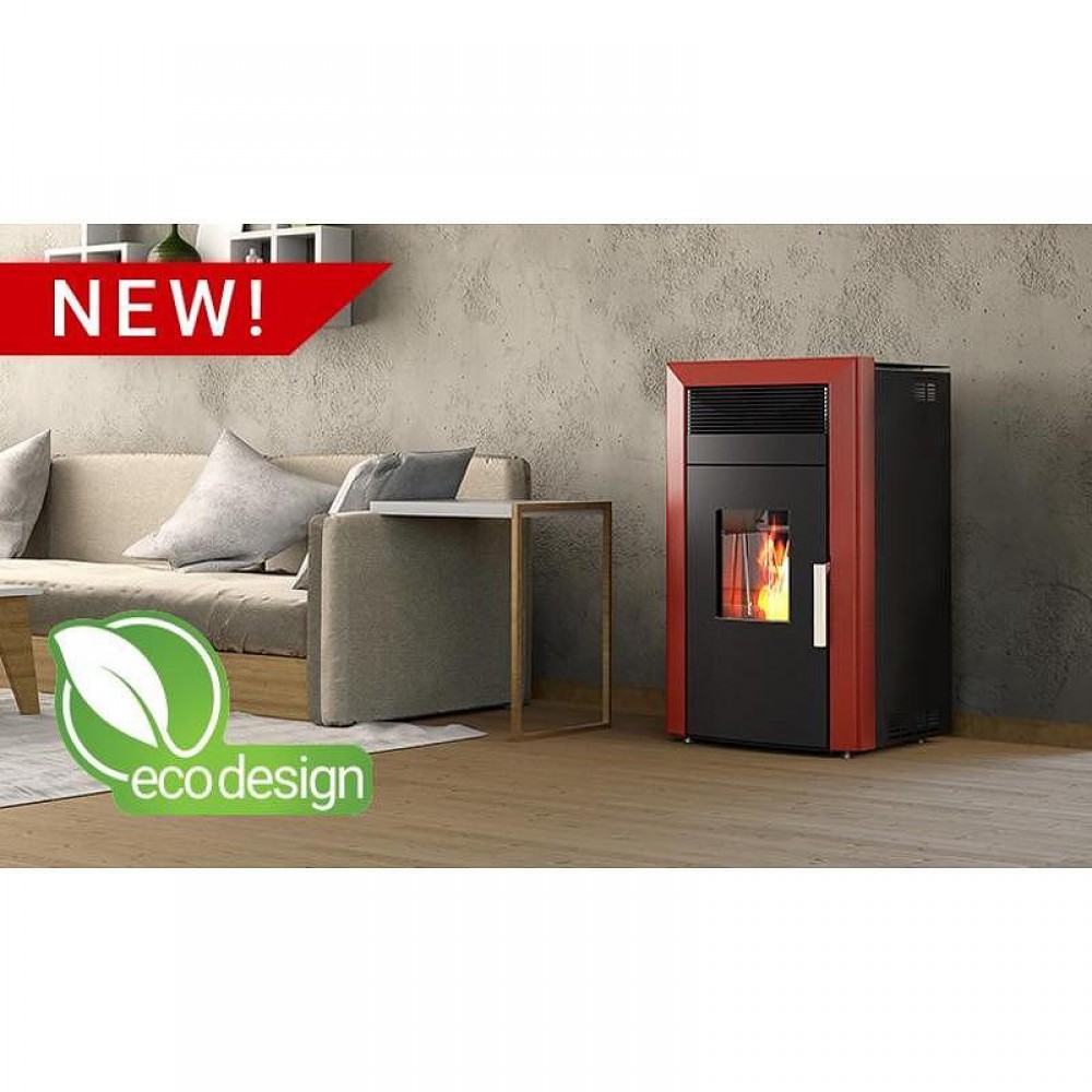 Hidroestufa de pellets Alfa Plam Commo 12 Rojo, 12kW | Hidroestufas de pellets | Estufas de pellets |