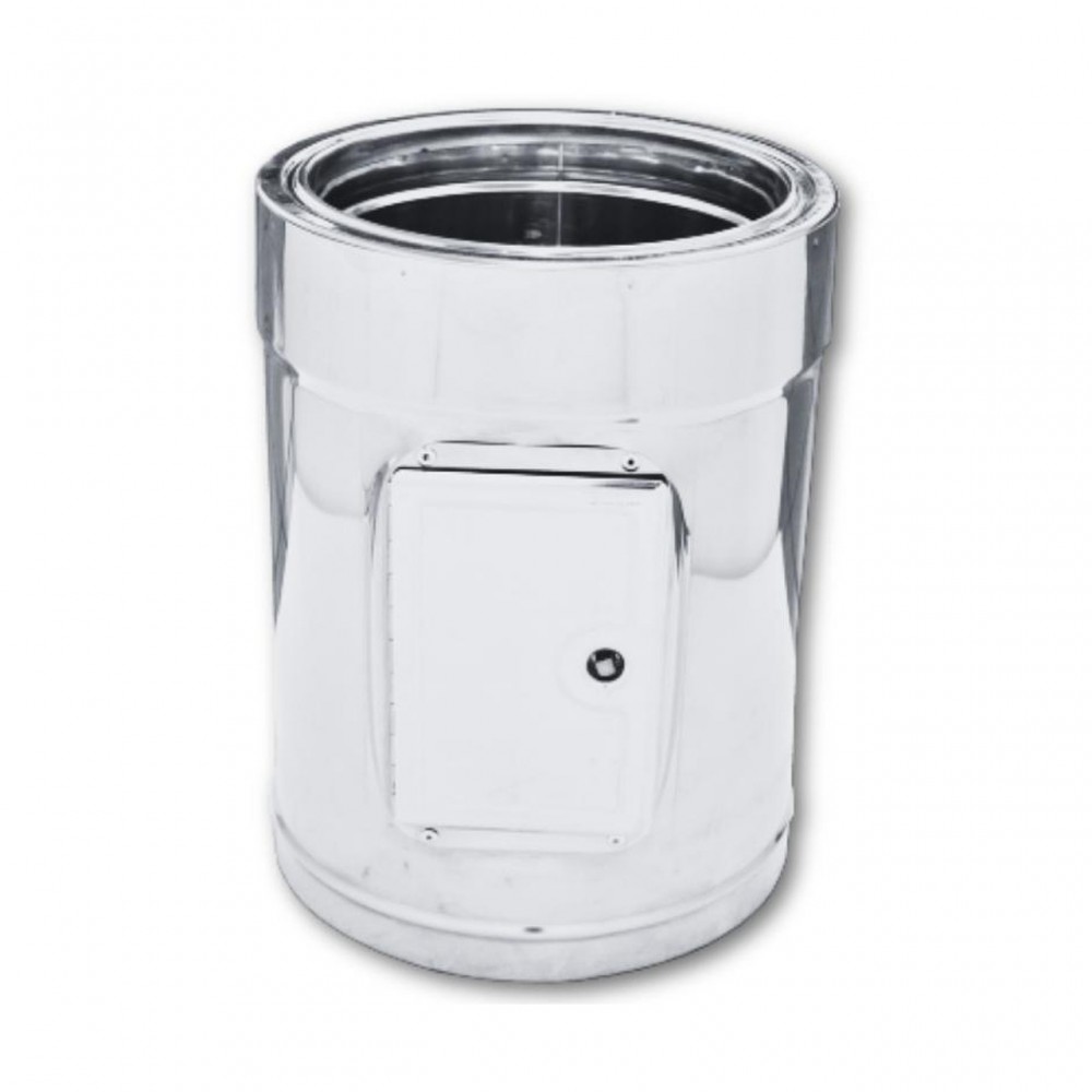 Elemento de inspección de doble pared, Acero inoxidable AISI 304, Recto, Aislado, Ф130-180 | Tubo de chimenea doble pared | Chimeneas |