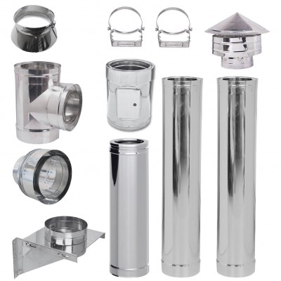 Kit chimenea Acero inoxidable Aislada Ф180 (diámetro interior), 3,7m-11,7m - Comparación de Producto