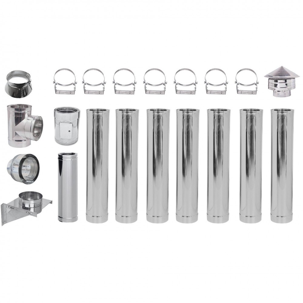 Kit chimenea Acero inoxidable Aislada Ф200 (diámetro interior), 8,7m | Chimeneas (conjuntos) | Chimeneas |