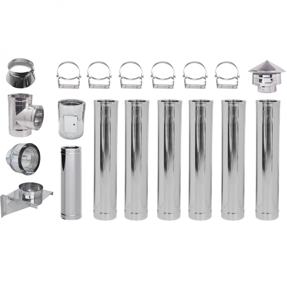 Kit chimenea Acero inoxidable Aislada Ф250 (diámetro interior), 7,7m | Chimeneas (conjuntos) | Chimeneas |