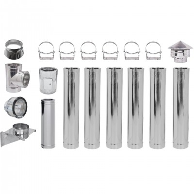 Kit chimenea Acero inoxidable Aislada Ф250 (diámetro interior), 7,7m - Comparación de Producto