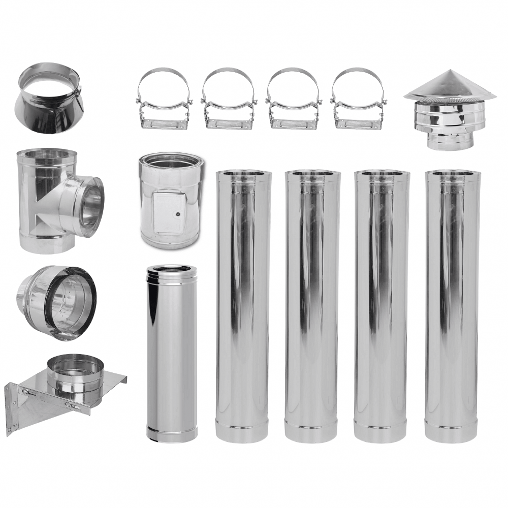 Kit chimenea Acero inoxidable Aislada Ф250 (diámetro interior), 5,7m | Chimeneas (conjuntos) | Chimeneas |
