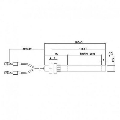 Resistencia para estufas de pellets BURNiT, Piazzetta, Karmek, MCZ, Ungaro, Superior, Cadel y otros, longitud total 185 mm, 350W - Comparación de Producto