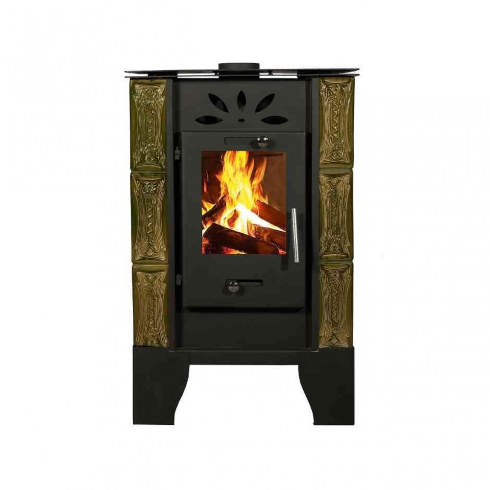 Estufa de leña Horvat Thetford TK6-3, Oliva, Verde, 6.5 kW | Estufas de leña con aire | Estufas de leña |