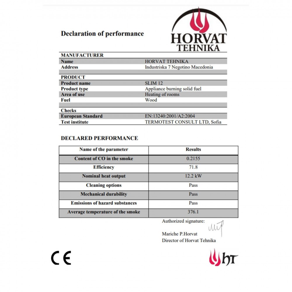 Estufa de leña Horvat Slim 12, 12.2 kW | Estufas de leña con aire | Estufas de leña |