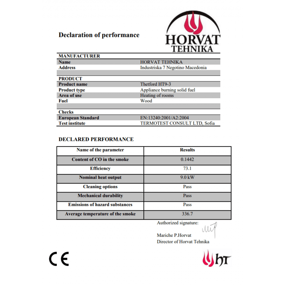 Estufa de leña Horvat Thetford HT9-3, Beige, 9 kW | Estufas de leña con aire | Estufas de leña |