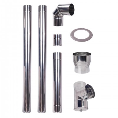 Kit de chimenea para estufa de pellets, de acero inoxidable AISI 304, 100-130mm - Comparación de Producto