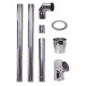 Kit de chimenea para estufa de pellets, de acero inoxidable AISI 304, 100-130mm | Chimeneas (conjuntos) | Chimeneas |