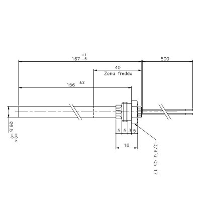 Resistencia para estufa de pellets Ecoteck, Ravelli y otras, longitud total 167mm, 250W - Comparación de Producto