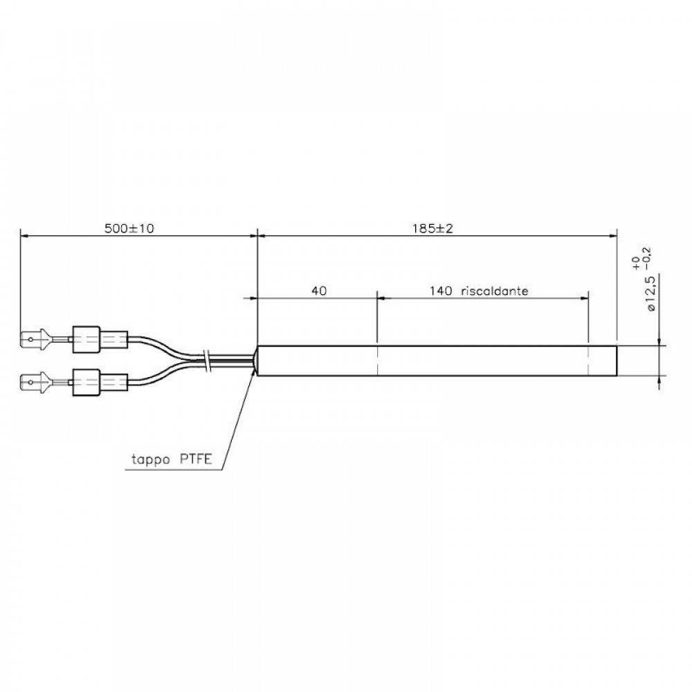 Resistencia para estufas de pellets La Nordica y otras, longitud total 185mm, 400W | Encendedores / Resistencias | Piezas de estufa de pellets |