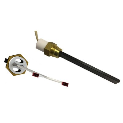 Resistencia con cristal de cuarzo negro para estufas de pellets Ferroli, Eco Spar, BURNiT y otros, longitud total 123mm, 300W - Comparación de Producto