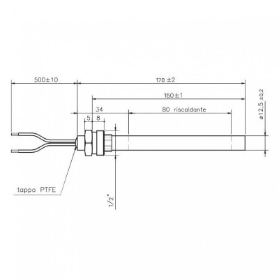Resistencia para estufas de pellets Palazzetti y otras, longitud total 170 mm, 350W - x2 - Repuestos estufa de pellets