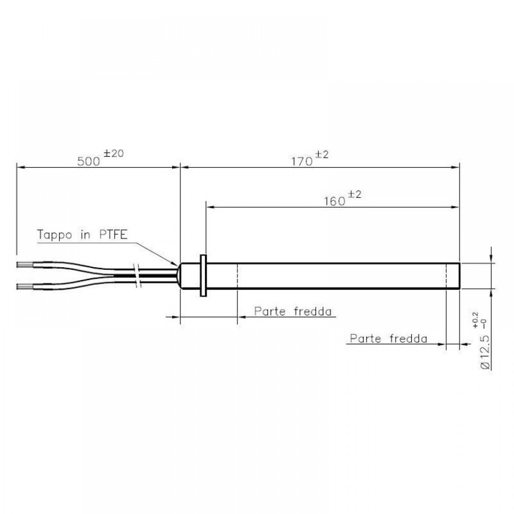 Resistencia para estufas de pellets Palazzetti, Cadel, Thermorossi, Olimpia Splendid, longitud total 170mm, 350W | Encendedores / Resistencias | Piezas de estufa de pellets |