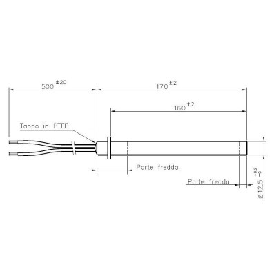 Resistencia para estufas de pellets Palazzetti, Cadel, Thermorossi, Olimpia Splendid, longitud total 170mm, 350W - x2 - Repuestos estufa de pellets
