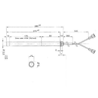 Resistencia para estufas de pellets Edilkamin y otras, longitud total 280mm, 470W - Comparación de Producto
