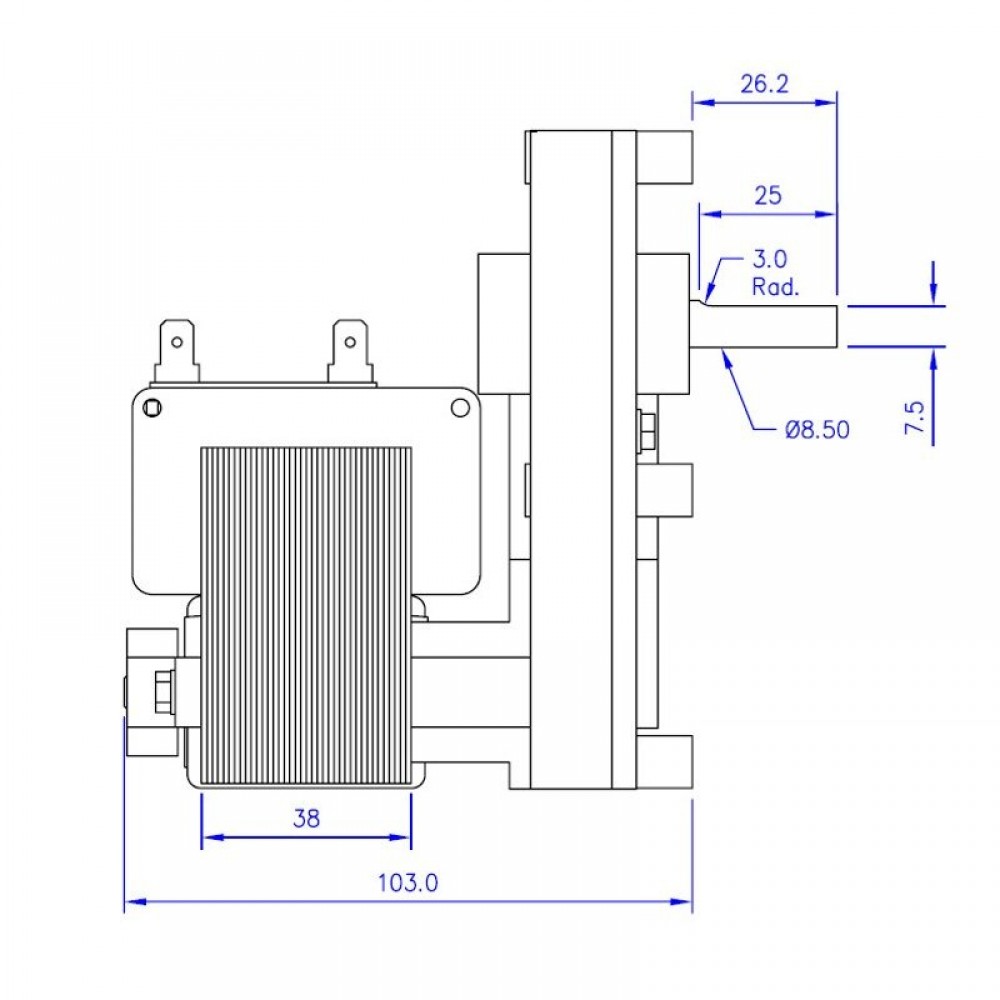 Motorreductor Mellor FB1137, 4.75RPM para estufa de pellets Arce, Ecoteck, Emaflam, La Nordica, Ravelli y otras | Motorreductores | Piezas de estufa de pellets |