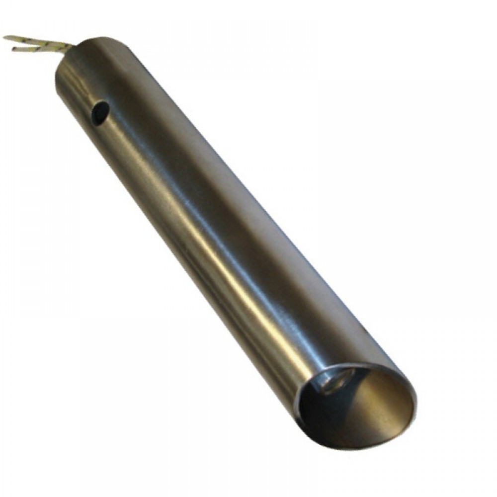 Resistencia con tubo canalizador de aire para quemador de pellets Ferroli, Anselmo Cola y otros, longitud total 120mm, 350W | Encendedores / Resistencias | Piezas para quemadores de pellets |