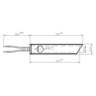 Resistencia con tubo canalizador de aire para quemador de pellets Ferroli, Anselmo Cola y otros, longitud total 120mm, 350W - Ferroli