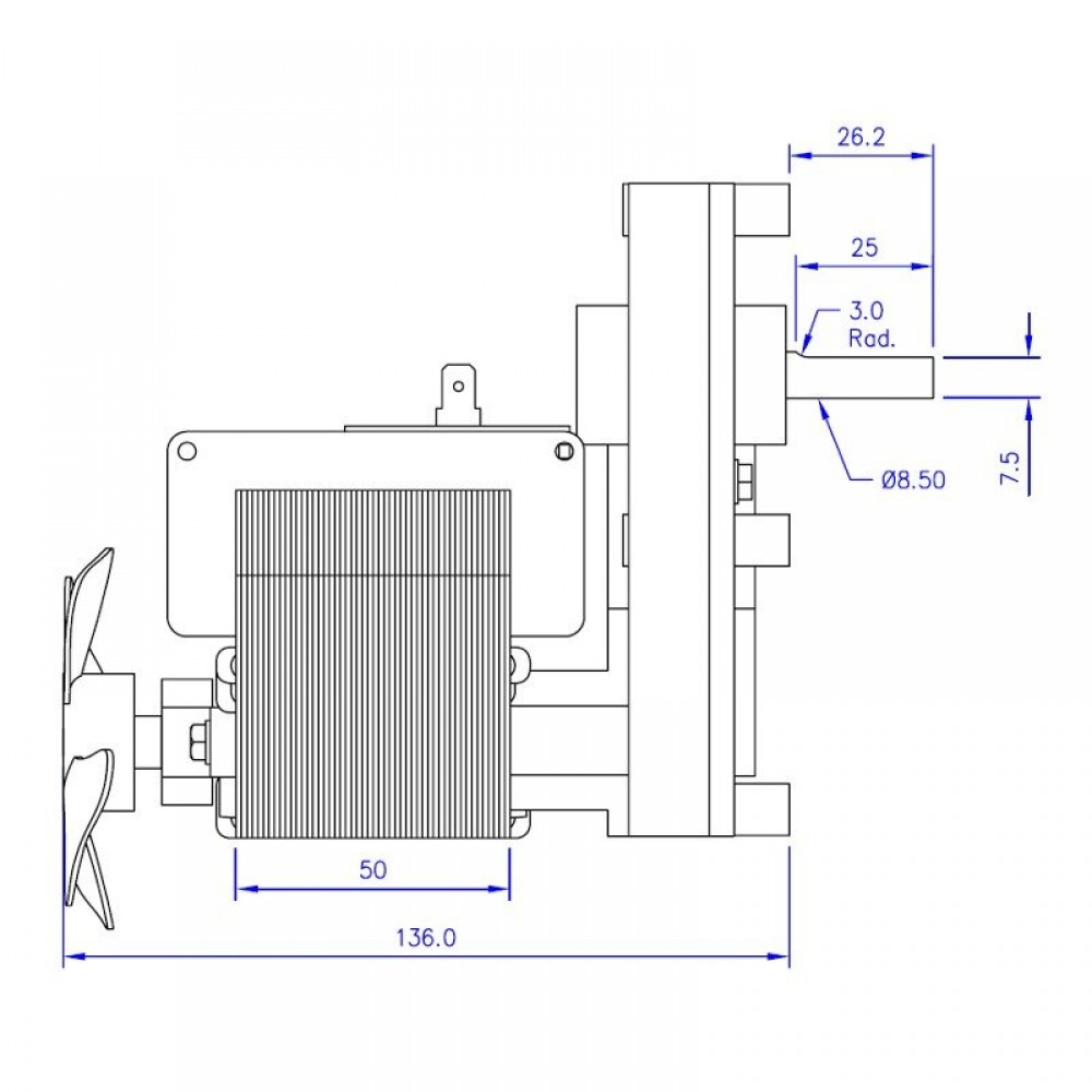 Motorreductor Mellor FB1146, 5.3RPM para estufa de pellets Ecoteck, Lincar, Moretti Design, Ravelli, Thermorossi, Ungaro y otros | Motorreductores | Piezas de estufa de pellets |