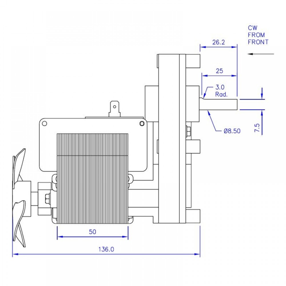 Motorreductor Mellor FB1304 para estufas de pellets Cadel, Deville, Eurofiamma, Karmek One, Puros y otros, 8RPM | Motorreductores para estufas de pellets | Repuestos estufa de pellets |