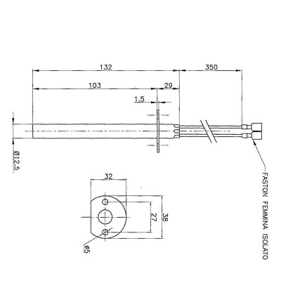 Resistencia para estufas de pellets Enviro, longitud total 132mm, 400W - Comparación de Producto
