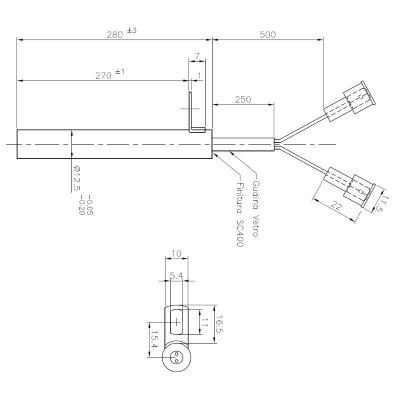 Resistencia para estufas de pellets Edilkamin y otras, longitud total 280mm, 470W - Comparación de Producto