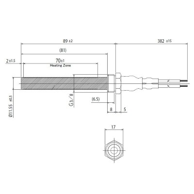 Resistencia cerámica para estufas de pellets BURNiT, Deville y otras, longitud total 94mm, 300W - Comparación de Producto