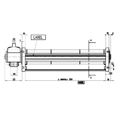 Ventilador tangencial para estufas de pellets Ecoforest, Edilkamin y otras, de Ø45 mm, Caudal 138 m³/h - Repuestos estufa de pellets