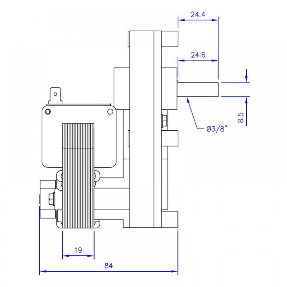 Motorreductor Mellor FB1268 para estufas de pellets Karmek One, Eurostek y otros, 1.5RPM | Motorreductores para estufas de pellets | Repuestos estufa de pellets |