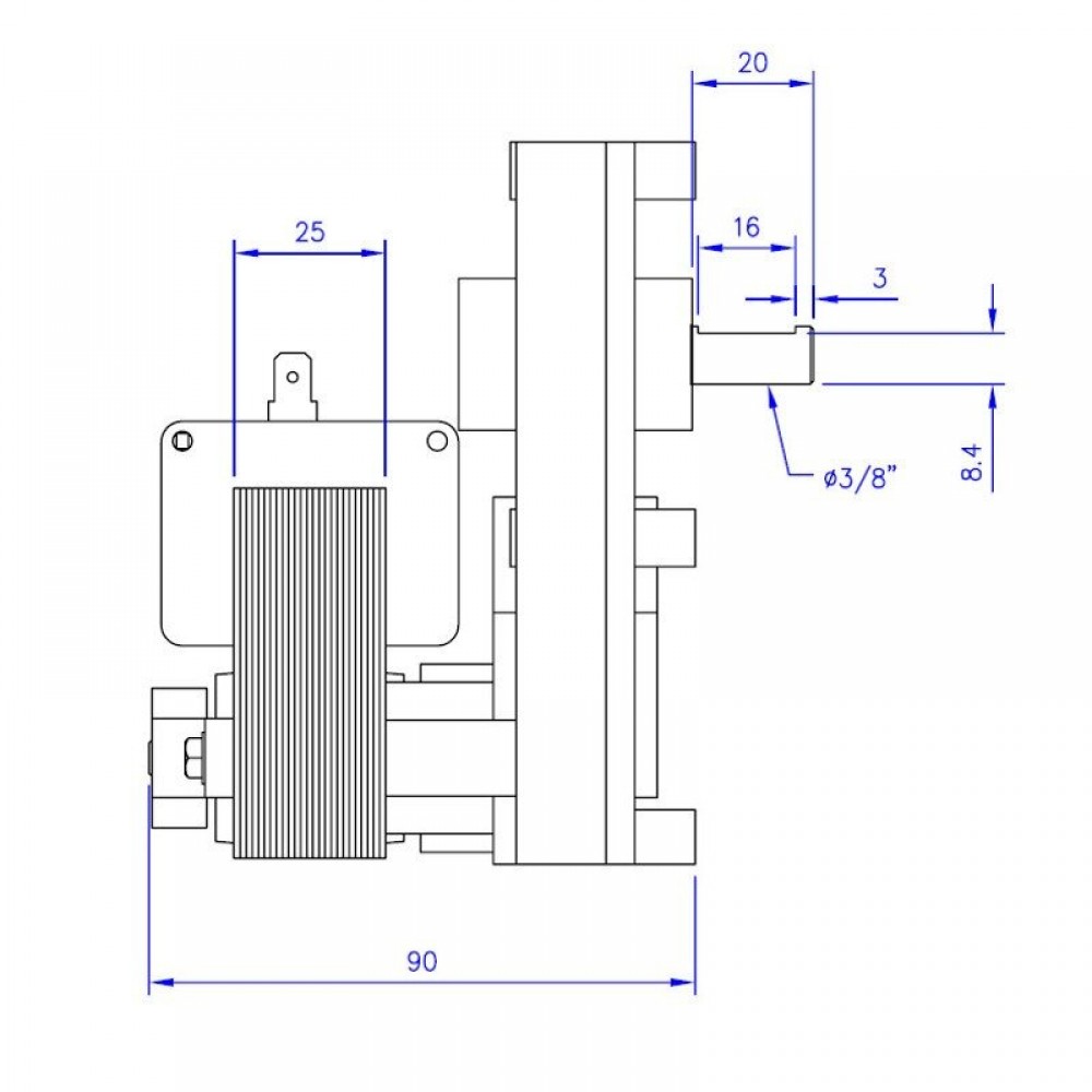 Motorreductor Mellor FB1171, 1.5RPM para estufa de pellets Eco Spar, Arce, Cadel, Caminetti Montegrappa, Edilkamin, Italiana Camini, Palladio y otras | Motorreductores | Piezas de estufa de pellets |