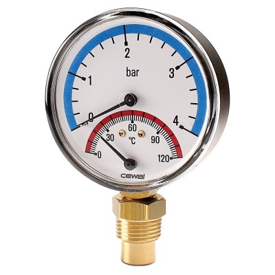 Axial thermomanometer Cewal, Bottom connection - Comparación de Producto