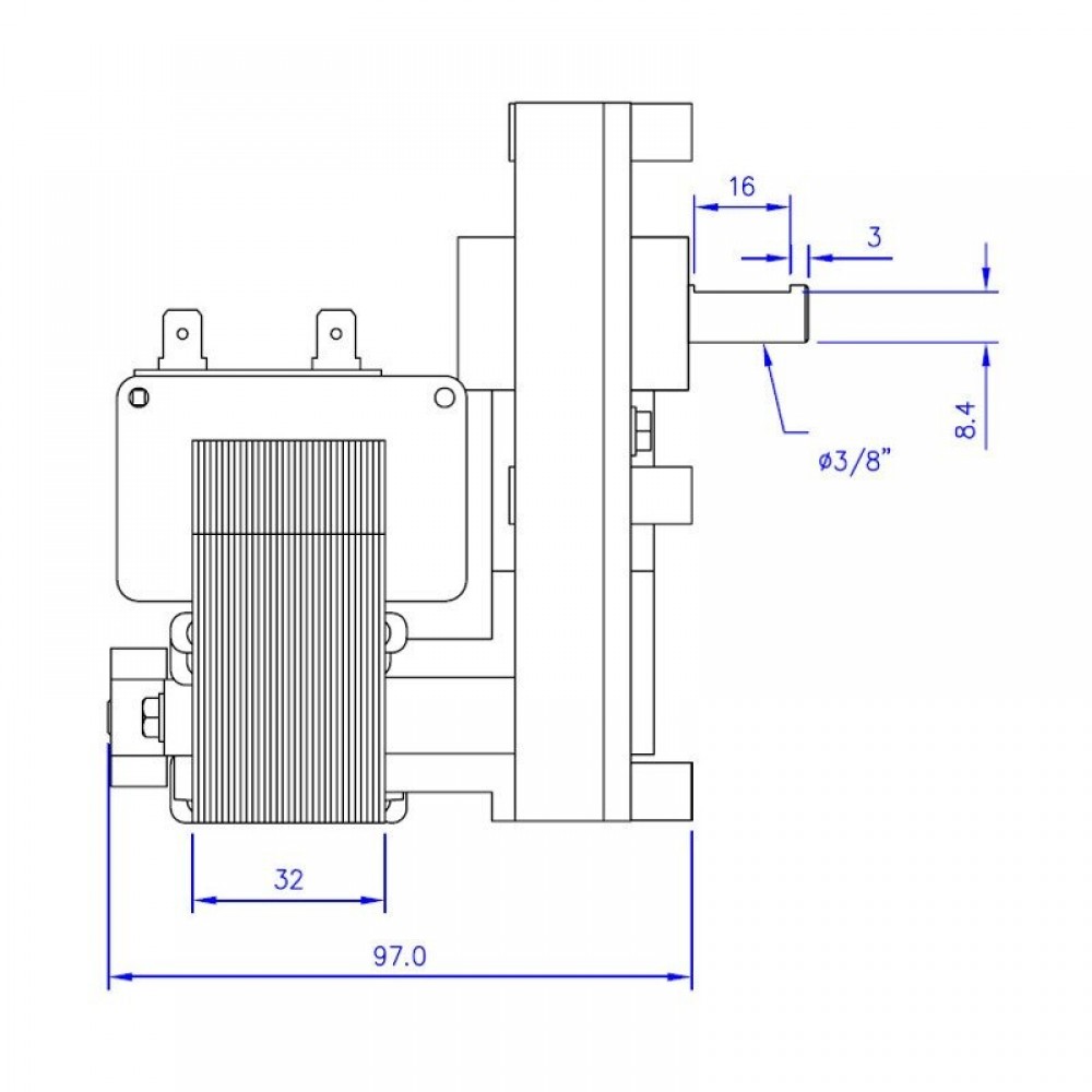 Motorreductor Mellor FB1218 para estufa de pellets Alfa Plam, Arce, Clementi, Enviro, Vescovi, Pasqualicchio y otros, 3RPM | Motorreductores para estufas de pellets | Repuestos estufa de pellets |