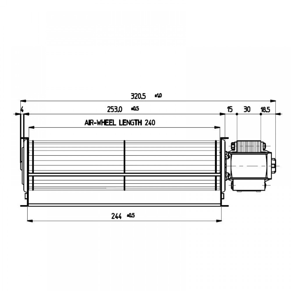 Ventilador tangencial Fergas para pellet Ecoteck, Karmek One, Ravelli y otros con Ø60 mm, Caudal 220 m³/h | Ventiladores y sopladores | Piezas de estufa de pellets |