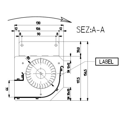 Ventilador tangencial para estufas de pellets Edilkamin y otras con Ø80 mm, Caudal 485 m³/h - Repuestos estufa de pellets