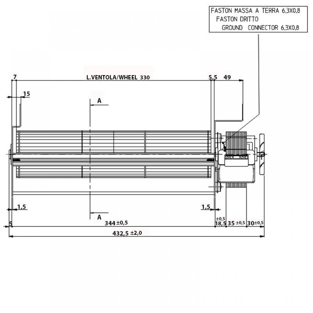 Ventilador tangencial para estufas de pellets Edilkamin y otras con Ø80 mm, Caudal 485 m³/h | Ventiladores y sopladores | Piezas de estufa de pellets |