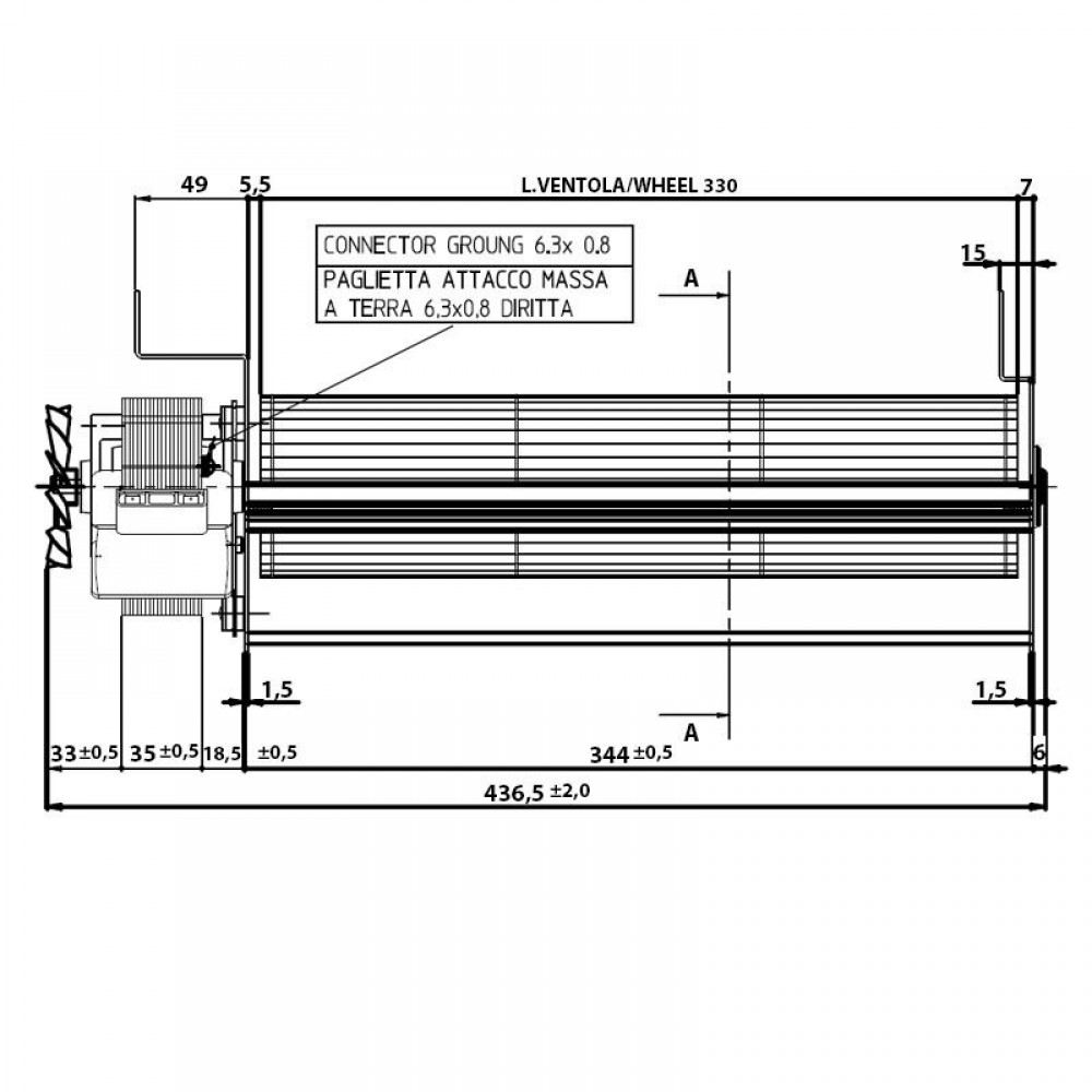Ventilador tangencial Fergas para estufas de pellets Edilkamin y otras con Ø80 mm, Caudal 410 m³/h | Ventiladores y sopladores | Piezas de estufa de pellets |
