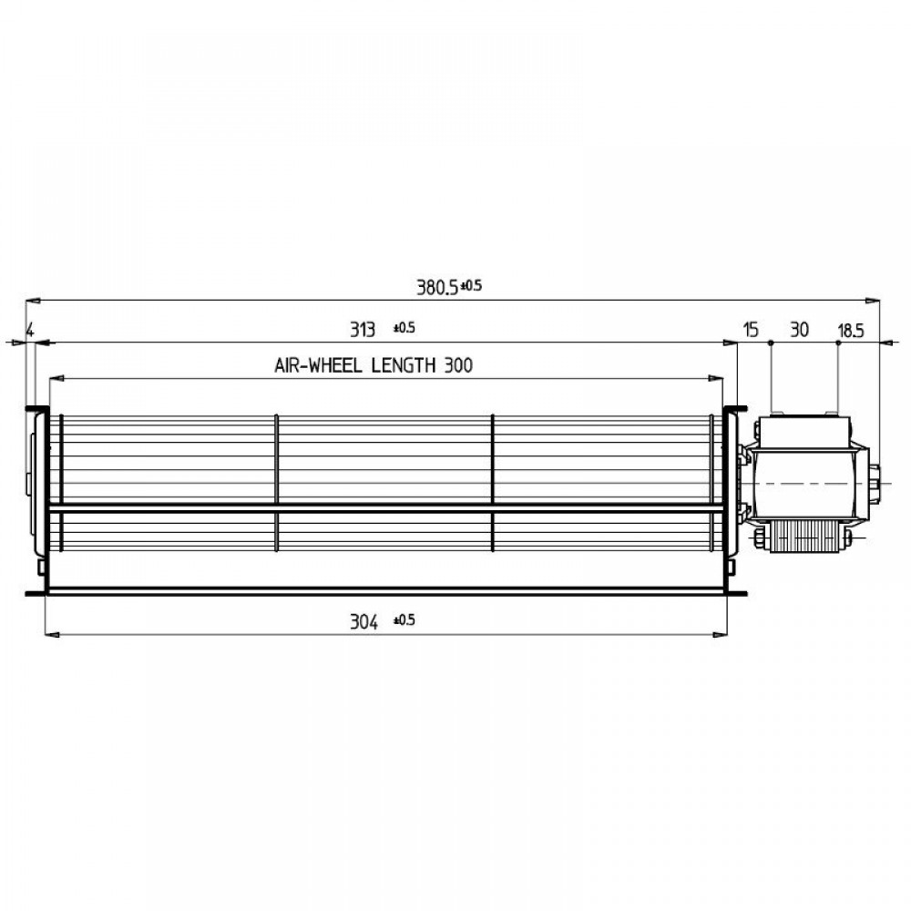 Ventilador tangencial Fergas para estufas de pellets Anselmo Cola, Cadel, Ferroli, La Nordica y otras con Ø60 mm, Caudal 180 m³/h | Ventiladores y sopladores | Piezas de estufa de pellets |