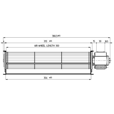 Ventilador tangencial Fergas para estufas de pellets Anselmo Cola, Cadel, Ferroli, La Nordica y otras con Ø60 mm, Caudal 180 m³/h - Comparación de Producto